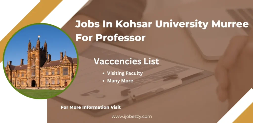 Jobs In Kohsar University Murree For Professor 2025 Apply Online